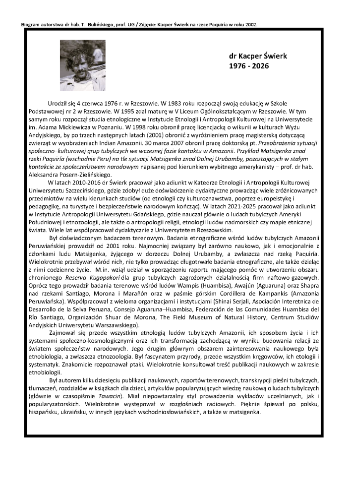 Biogram dr. Kacpra Świerka biogram K. Świerk