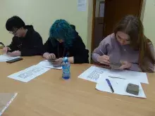 Studenckie Koło Naukowe Archeologii Śródziemnomorskiej UG podczas warsztatów pisma klinowego