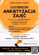 ELEKTRONICZNA ANKIETYZACJA ZAJĘĆ realizowanych w Instytucie Historii UG w semestrze letnim 2025/2026