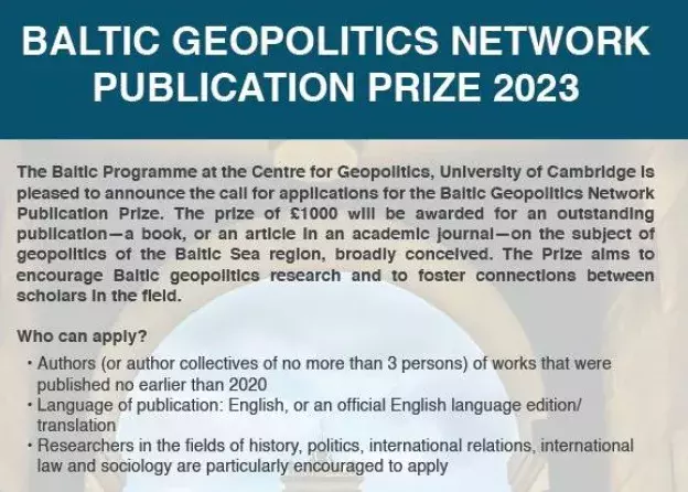 Konkurs the Baltic Geopolitics Network Publication Prize dla pracowników i doktorantów  Wydziału…