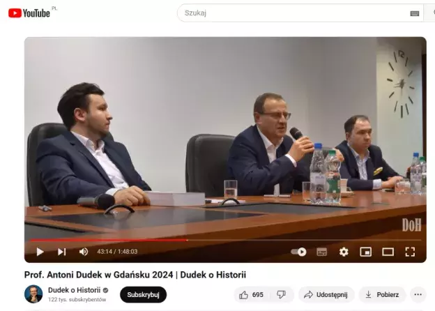 Film ze spotkania z prof. Antonim Dudkiem już dostępny na kanale Youtube