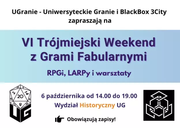 VI Trójmiejski Weekend z Grami Fabularnymi na Wydziale Historycznym!