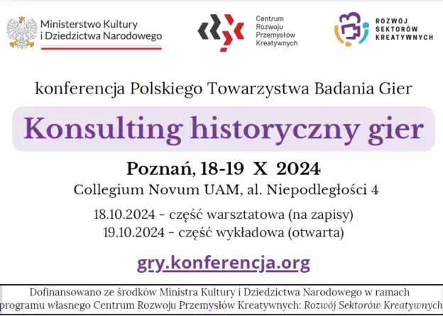 Konferencja "Konsulting historyczny gier" w Poznaniu