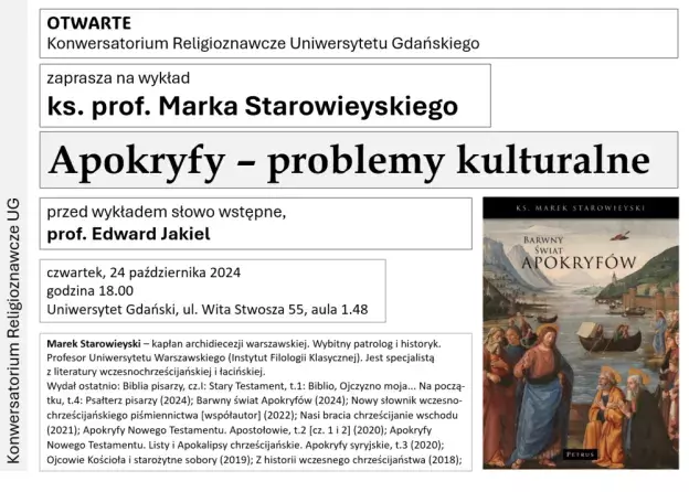 Apokryfy - problemy kulturalne wykład prof. M. Starowieyskiego