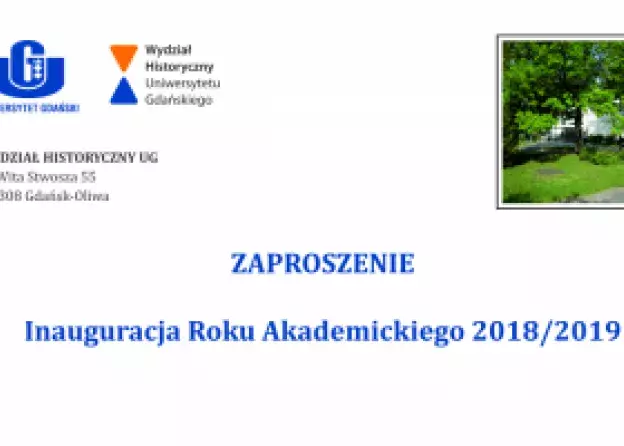 Zaproszenie na Inaugurację Roku Akademickiego 2018/2019